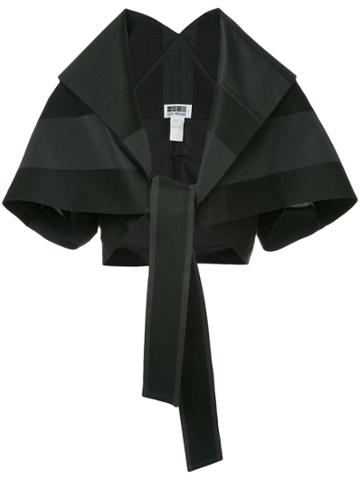 132 5. Issey Miyake Striped Cape - Black