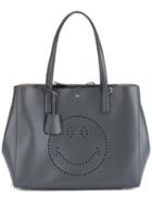Anya Hindmarch 'smiley Maxi Featherweight Ebury' Tote, Women's, Grey, Leather