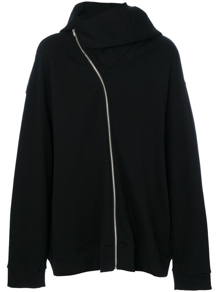 Yuiki Shimoji Asymmetric Zipper Hoodie - Black