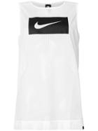 Nike Swoosh Logo Print Mesh Tank Top - White