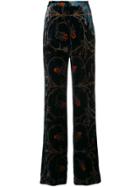 Etro Floral Flared Trousers - Blue