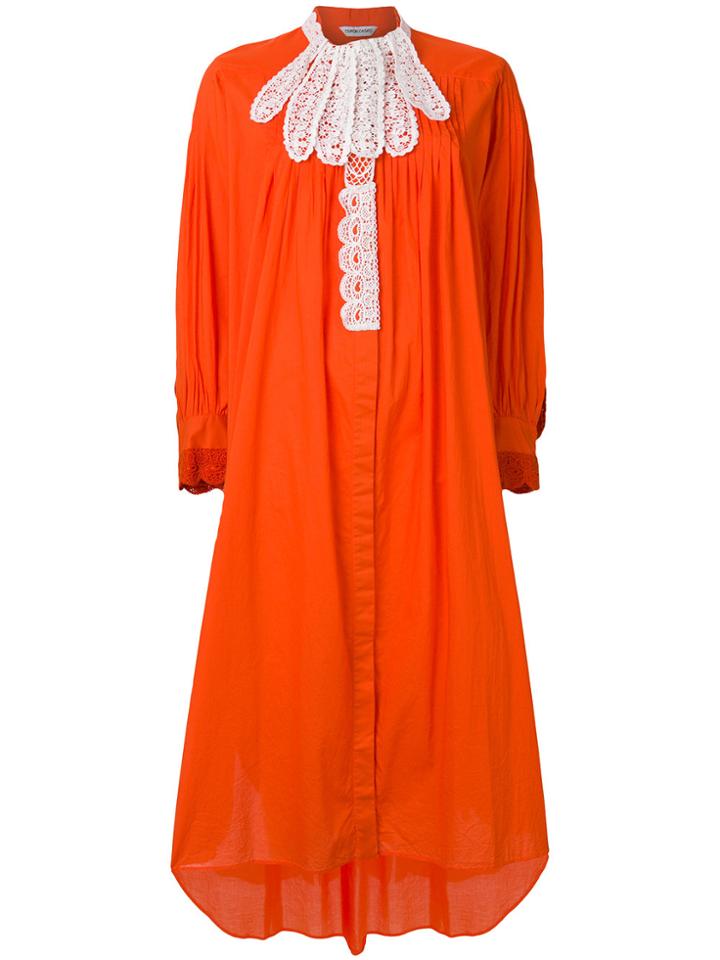 Tsumori Chisato Contrast Lace Trim Dress - Yellow & Orange