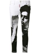 Dsquared2 Printed Slim Fit Trousers - White