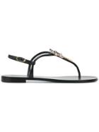 Giuseppe Zanotti Design Palm Tree Crystal-embellished Sandals - Black