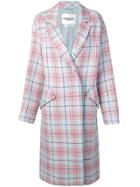 Essentiel Antwerp Checked Double Breasted Coat - Blue
