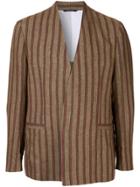 Sartorial Monk Striped Jacket - Brown