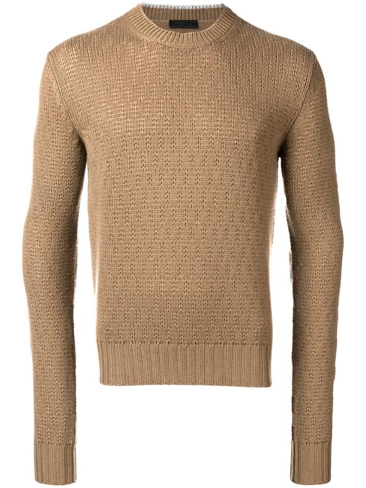 Prada Knitted Jumper - Brown