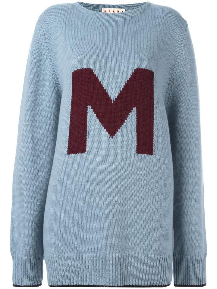 Marni 'm' Jumper, Women's, Size: 40, Blue, Polyamide/wool