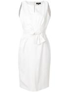 Paule Ka Front Bow Fitted Dress - White