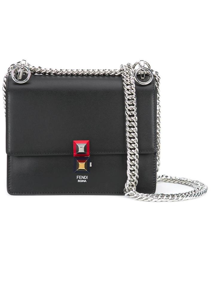Fendi Small Kan I Shoulder Bag, Women's, Black, Leather