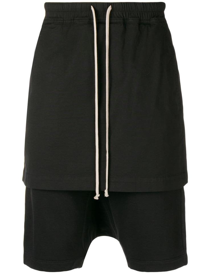 Rick Owens Drkshdw Layered Track Shorts - Black