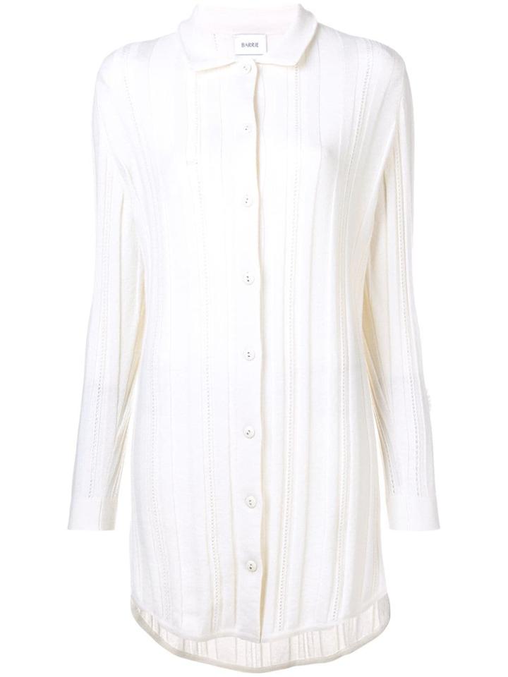 Barrie Cashmere Knitted Shirt Dress - White