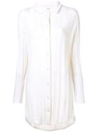 Barrie Cashmere Knitted Shirt Dress - White