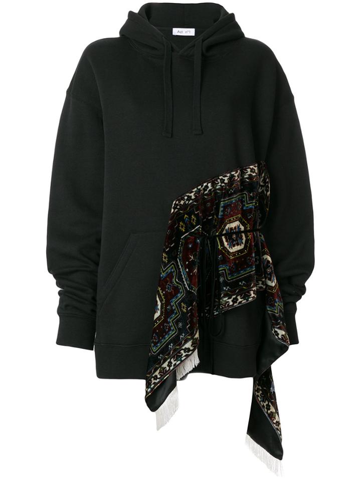 Act N&deg;1 Draped Detail Hoodie - Black