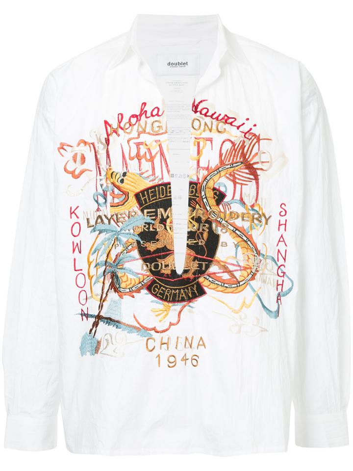 Doublet Embroidered Front Shirt - White
