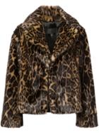 Nili Lotan Leopard Print Fur Jacket - Brown