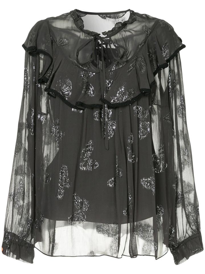 Needle & Thread Butterfly Top - Black