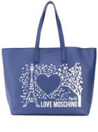 Love Moschino Printed Shopper Tote - Blue