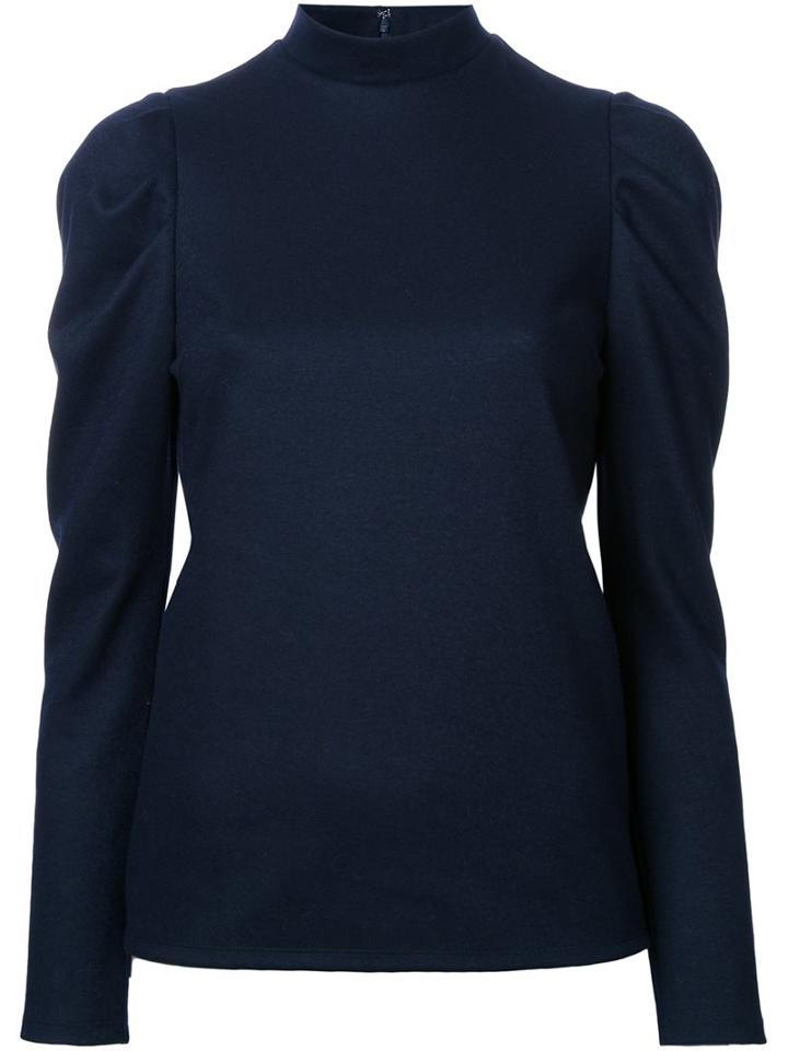 Le Ciel Bleu 'puff Cut' Blouse, Women's, Size: 36, Blue, Nylon/polyester/wool/rayon