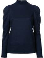 Le Ciel Bleu 'puff Cut' Blouse, Women's, Size: 36, Blue, Nylon/polyester/wool/rayon