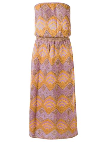 Gig Knit Midi Dress, Size: P, Yellow/orange, Polyamide/viscose/metallized Polyester
