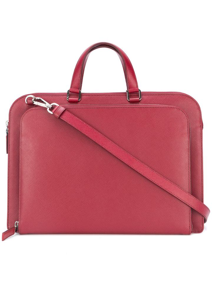 Prada Zip-around Tote Bag - Red