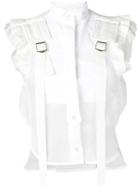 Sacai Harness Detail Cropped Shirt - White