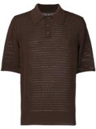 Maison Margiela Hole Detail Polo Shirt - Brown