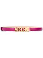 Moschino Logo Embellished Belt - Pink