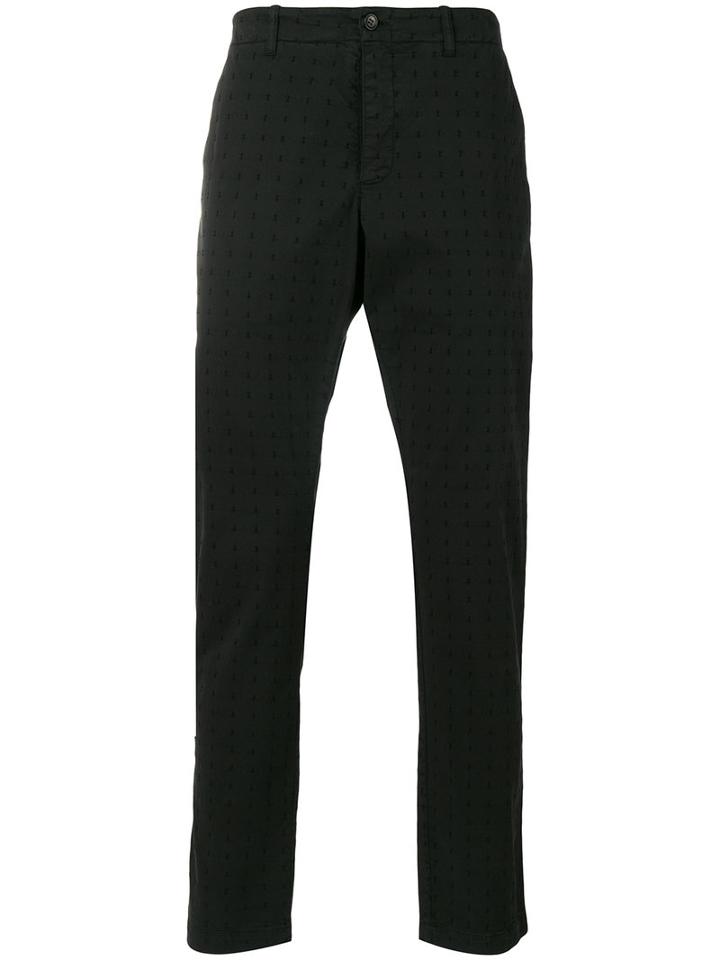 Ymc Perforated Chino Trousers, Men's, Size: 32, Black, Cotton/spandex/elastane