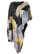 Etro Geometric Floral Poncho Top - Black