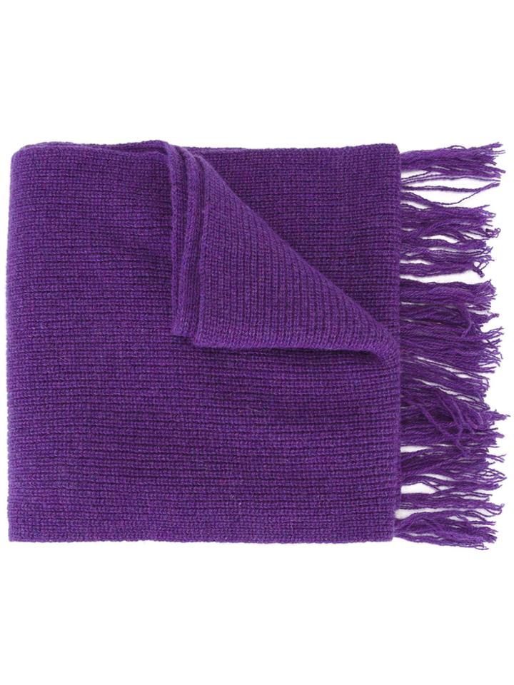 Ami Alexandre Mattiussi Fisherman's Rib Knit Scarf - Pink & Purple