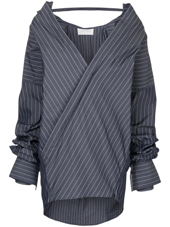 Strateas Carlucci Striped Shirt Dress - Grey