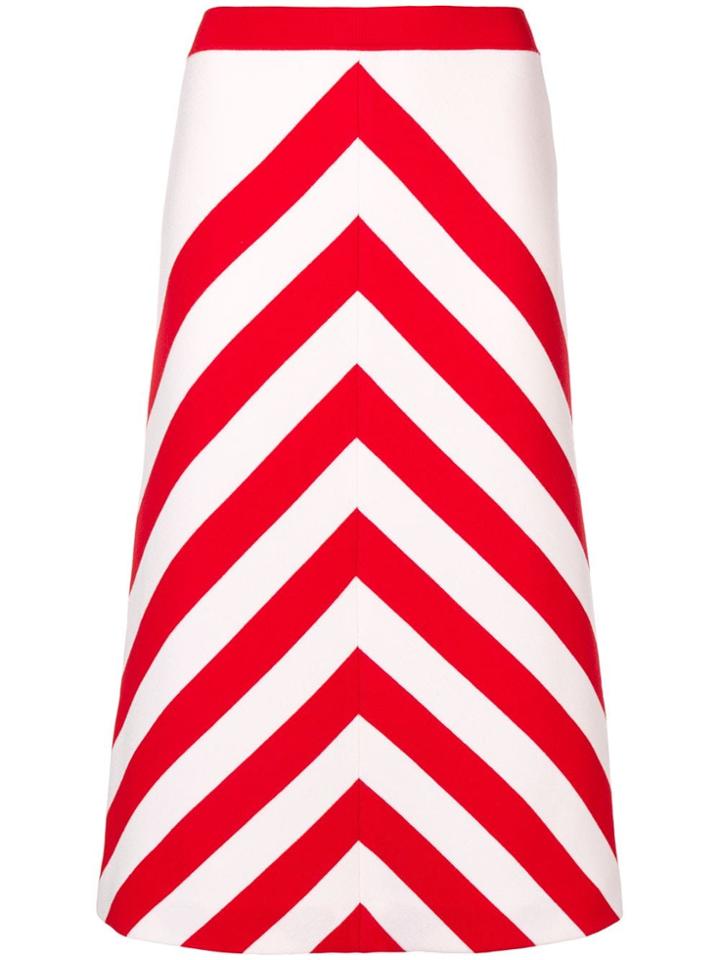 Gucci Striped Midi Skirt - White