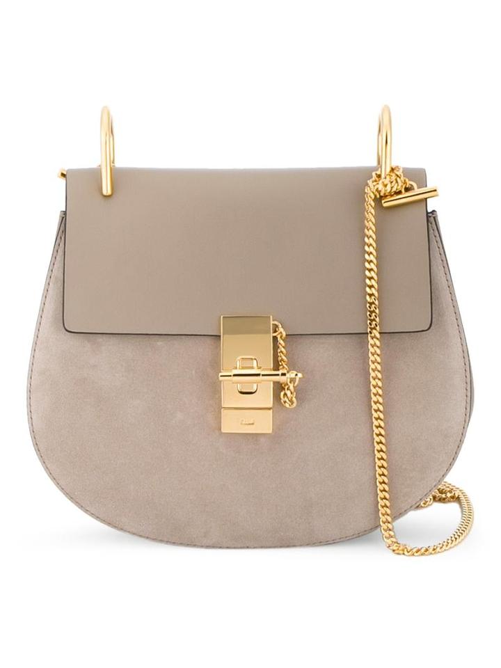 Chloé Drew Shoulder Bag, Women's, Grey, Calf Leather/calf Suede/metal