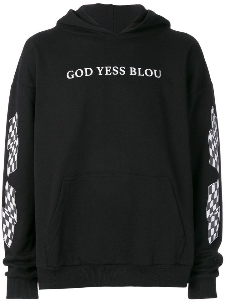 Paura Slogan Oversized Hoodie - Black