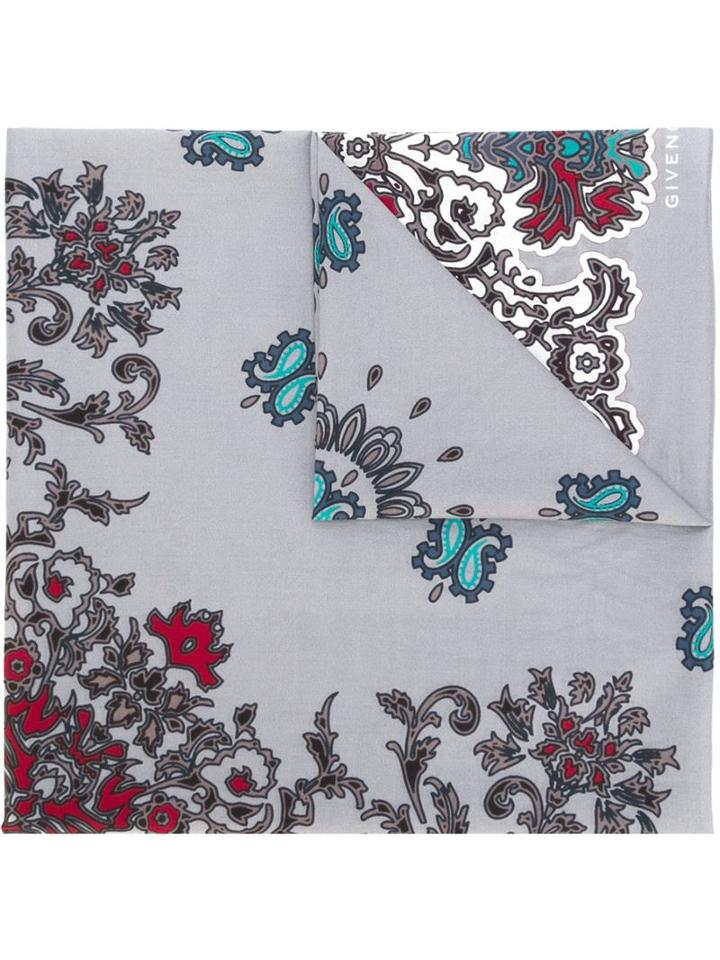Givenchy Bandana Print Scarf, Women's, Grey, Cotton