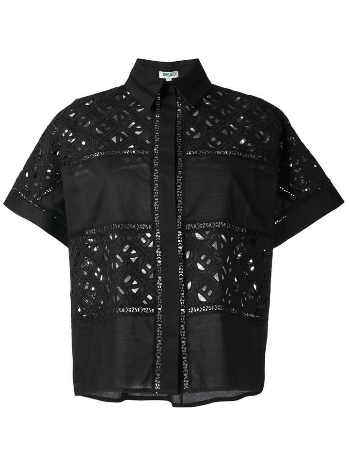 Kenzo 'flying Logo' Shirt, Women's, Size: 40, Black, Cotton