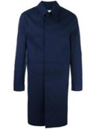 Mackintosh Concealed Fastening Mid Coat, Men's, Size: 44, Blue, Cotton