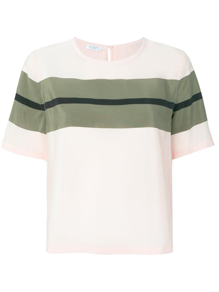Equipment Contrast Stripe T-shirt - Pink & Purple
