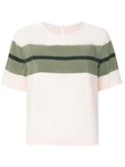 Equipment Contrast Stripe T-shirt - Pink & Purple