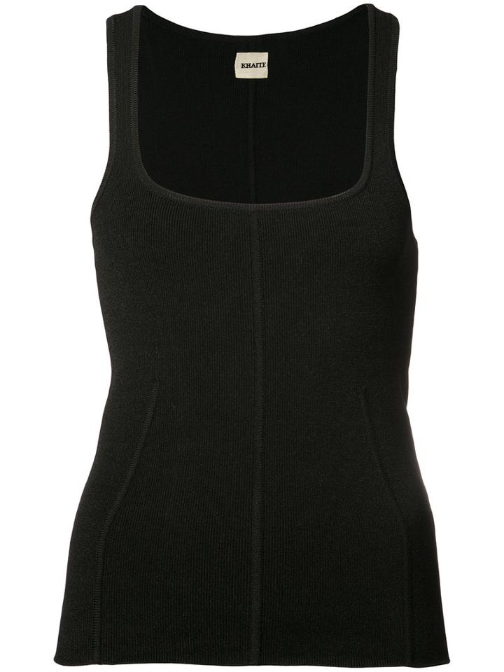 Khaite - Ribbed Vest Top - Women - Polyester/spandex/elastane/viscose - Xs, Black, Polyester/spandex/elastane/viscose