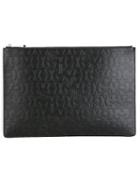 Givenchy Star Logo Embossed Clutch, Women's, Black