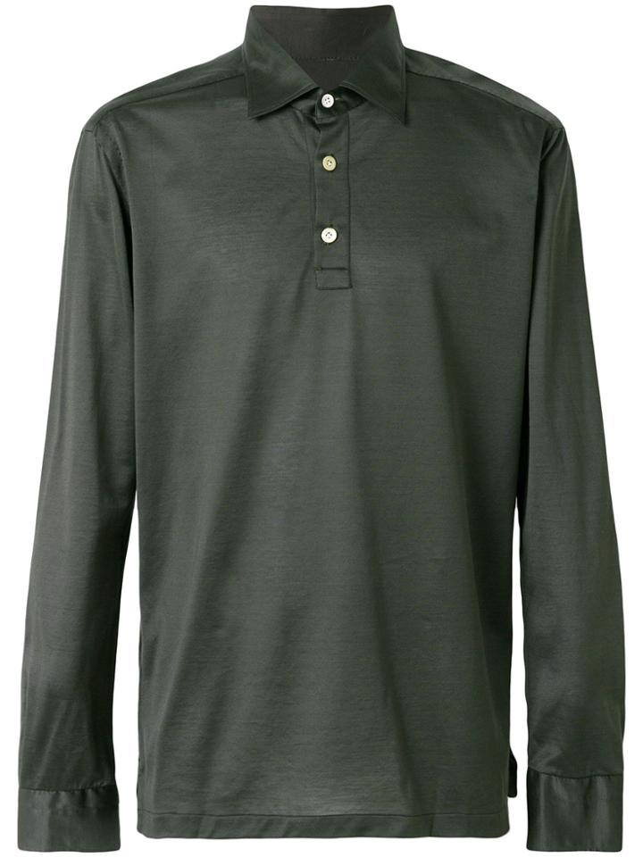 Kiton Half Button Shirt - Green