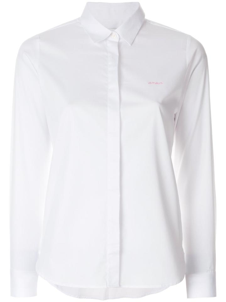 Maison Labiche Embroidered Slogan Shirt - White