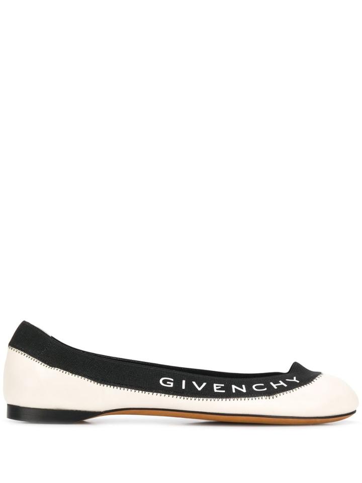 Givenchy Elasticated Ballerina Flats - White