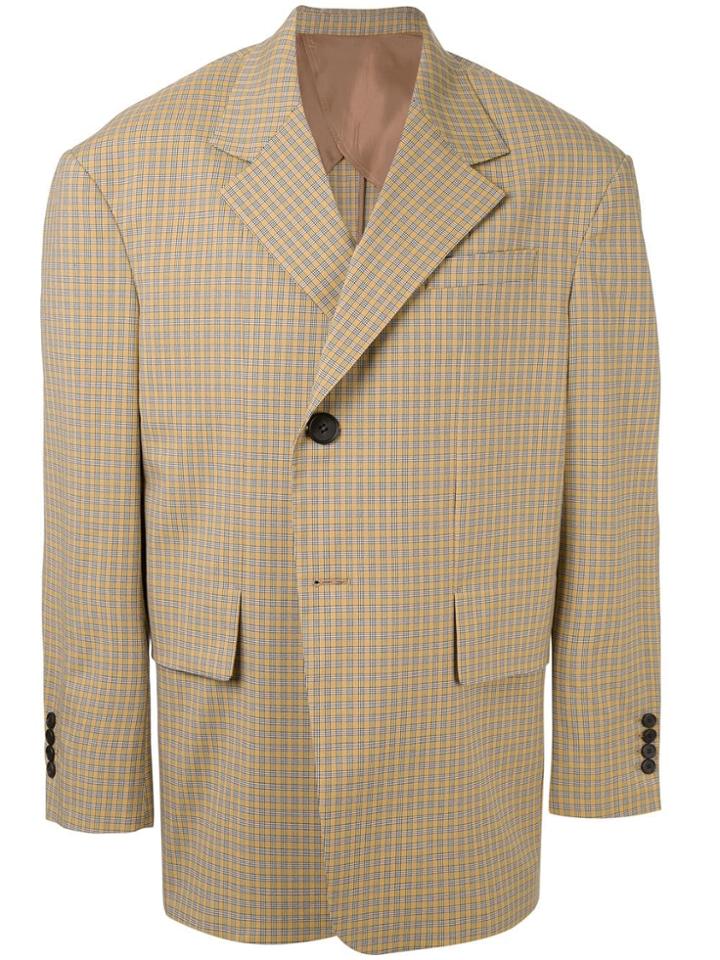 Wooyoungmi Checked Single-breasted Blazer - Yellow
