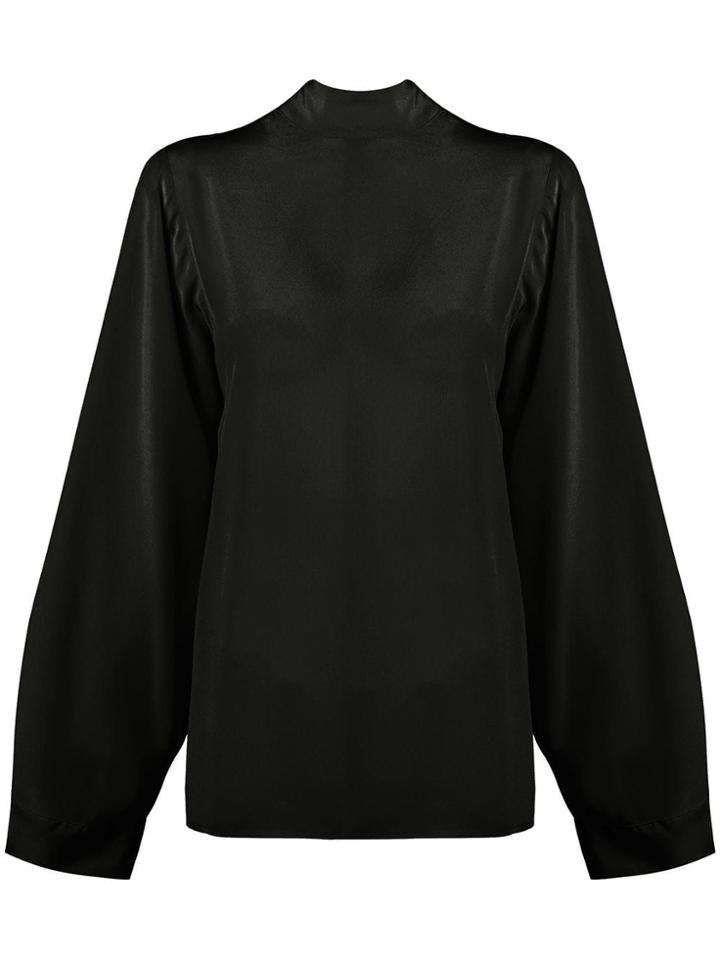 Erika Cavallini Back Bow Tie Blouse - Black