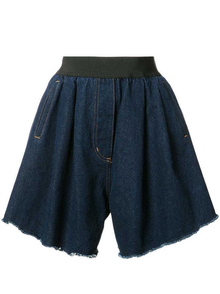 Natasha Zinko Wide Denim Shorts, Size: 38, Blue, Cotton/polyester/polyamide