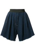 Natasha Zinko Wide Denim Shorts, Size: 38, Blue, Cotton/polyester/polyamide